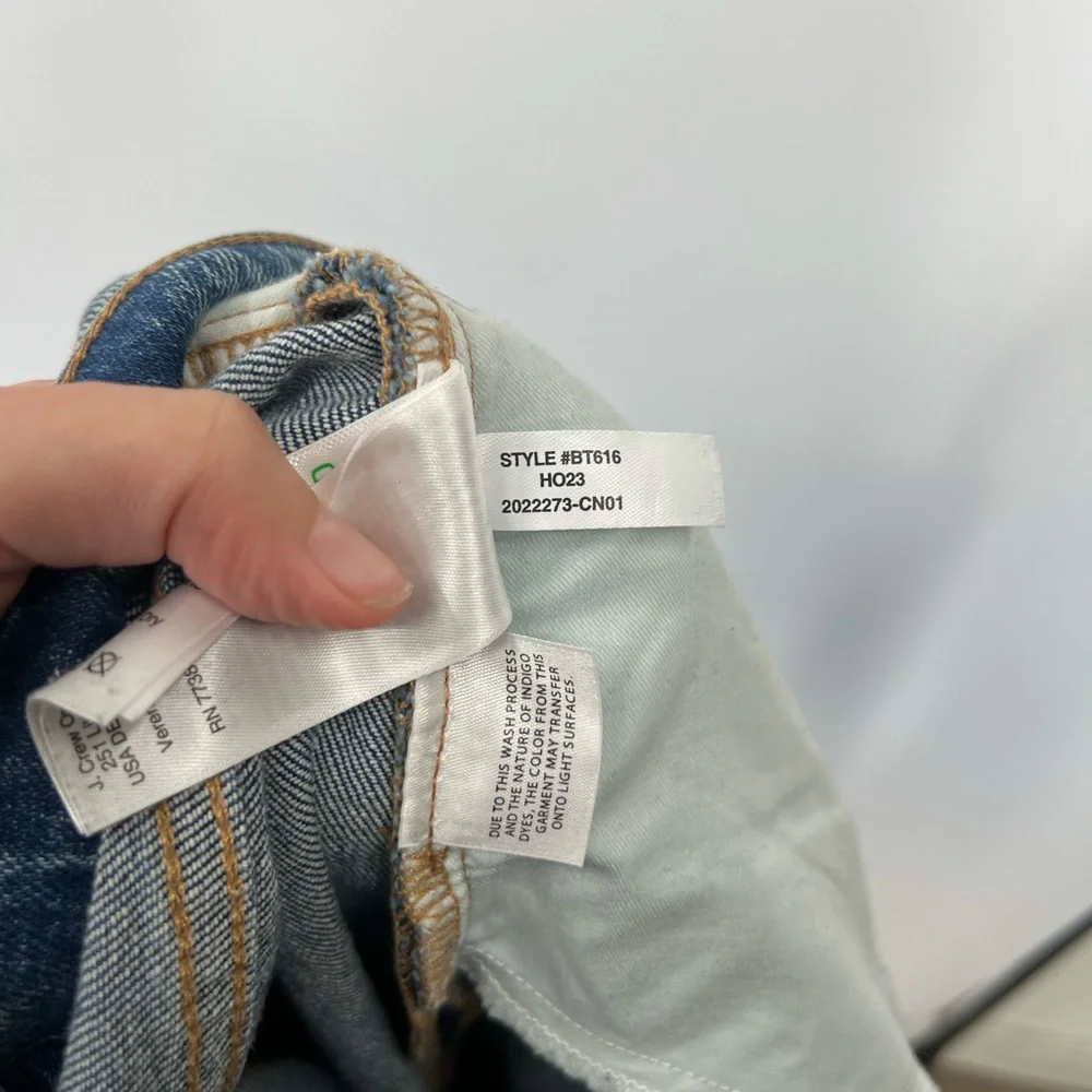 J. Crew Slim Wide-Leg Jeans High Rise Raw Hem